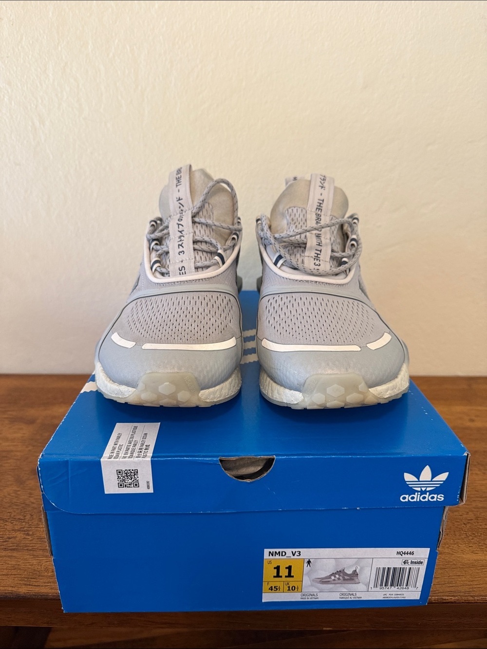 adidas NMD_V3 Light Grey Silver Metallic (HQ4446) Gently Worn with Box